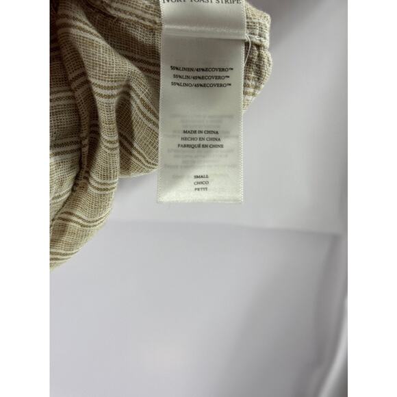 RAILS Men's Ivory Toast Stripe Waimea Button-Up Short Sleeve Shirt SZ S - Picture 9 of 9